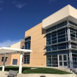 Exterior of a modern two-story high school classroom building